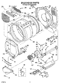 BULKHEAD PARTS Diagram and Parts List for 3RAWZ480EMQ2  Whirlpool Dryer