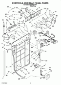 CONTROLS AND REAR PANEL PARTS Diagram and Parts List for 3RLSQ8033SW1  Whirlpool Washer