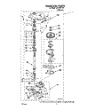 GEARCASE Diagram and Parts List for LA3400XTW1  Whirlpool Washer