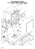 TUB ASSEMBLY PARTS Diagram and Parts List for DU915PWPT1  Whirlpool Dishwasher