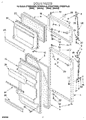 DOOR, LIT/OPTIONAL Diagram and Parts List for RT12DKYAW00  Roper Refrigerator