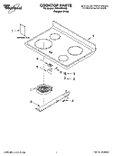 COOKTOP PARTS Diagram and Parts List for RF314PXMQ3  Whirlpool Range