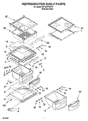 REFRIGERATOR SHELF PARTS Diagram and Parts List for KSRG22FKSS18  KitchenAid Refrigerator