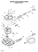 MOTOR AND HOUSING PARTS Diagram and Parts List for 4KFP730WH2  KitchenAid Food Processor