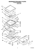 REFRIGERATOR SHELF PARTS Diagram and Parts List for KSRG25FKST19  KitchenAid Refrigerator