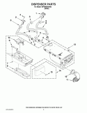 DISPENSER PARTS Diagram and Parts List for WFW9050XW02  Whirlpool Washer