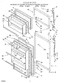 DOOR Diagram and Parts List for RT14DKYDN01  Roper Refrigerator