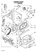 CABINET PARTS Diagram and Parts List for 7MWG87660SM0  Whirlpool Dryer