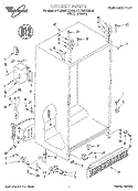CABINET Diagram and Parts List for 4YED20TKDN00  Whirlpool Refrigerator