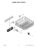 LOWER RACK PARTS Diagram and Parts List for KUDS30IXSS9  KitchenAid Dishwasher