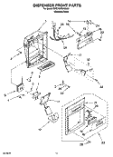 DISPENSER FRONT PARTS Diagram and Parts List for BRS70WRANA00  Whirlpool Refrigerator