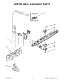 UPPER WASH AND RINSE PARTS Diagram and Parts List for KUDS30IBBT1  KitchenAid Dishwasher
