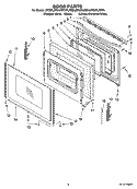 DOOR PARTS, OPTIONAL PARTS Diagram and Parts List for RF367LXSS4  Whirlpool Range