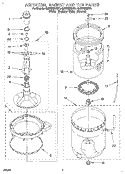 AGITATOR, BASKET AND TUB Diagram and Parts List for 4LBR7255AN1  Whirlpool Washer