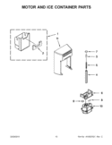 MOTOR AND ICE CONTAINER PARTS Diagram and Parts List for WRL767SIAM00  Whirlpool Refrigerator