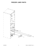 FREEZER LINER PARTS Diagram and Parts List for WRB551WNBS00  Whirlpool Refrigerator