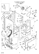 CABINET Diagram and Parts List for LGR2614EW0  Whirlpool Dryer