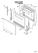 DOOR PARTS, MISCELLANEOUS PARTS Diagram and Parts List for SF303PEPQ1  Whirlpool Range