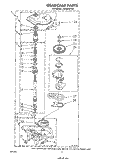 GEARCASE Diagram and Parts List for LA3400XPW4  Whirlpool Washer