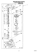 GEARCASE PARTS Diagram and Parts List for 3RGSC9455JQ2  Whirlpool Washer