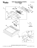TOP AND CONSOLE PARTS Diagram and Parts List for WGD5700AC0  Whirlpool Dryer