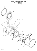 DOOR AND LATCH PARTS Diagram and Parts List for WFW8410SW0  Whirlpool Washer