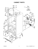 CABINET PARTS Diagram and Parts List for GI6FDRXXB09  Whirlpool Refrigerator