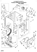 CABINET Diagram and Parts List for LGN3624BW2  Whirlpool Dryer