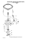GEARCASE, MOTOR AND PUMP PARTS Diagram and Parts List for 3SWTW4800YQ0  Whirlpool Washer