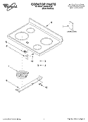 COOKTOP PARTS Diagram and Parts List for GR445LXLS0  Whirlpool Range