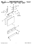 DOOR AND PANEL PARTS Diagram and Parts List for GU1200XTLB2  Whirlpool Dishwasher