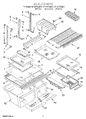 SHELF Diagram and Parts List for GT19DKXGN01  Whirlpool Refrigerator
