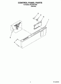 CONTROL PANEL PARTS Diagram and Parts List for DW724M1ASS0  Whirlpool Dishwasher