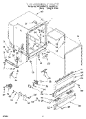 TUB ASSEMBLY Diagram and Parts List for DU925QWDQ6  Whirlpool Dishwasher
