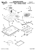 COOKTOP PARTS Diagram and Parts List for GJD3044RB01  Whirlpool Cooktop