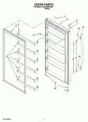 DOOR PARTS Diagram and Parts List for EVL201NXRQ06  Whirlpool Freezer