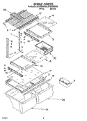 SHELF PARTS, OPTIONAL PARTS Diagram and Parts List for ET1FTEXMQ00  Whirlpool Refrigerator