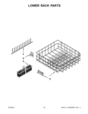 LOWER RACK PARTS Diagram and Parts List for KUDC10IBBL0  KitchenAid Dishwasher
