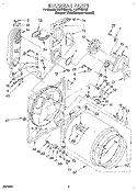 BULKHEAD Diagram and Parts List for LGC7858AZ0  Whirlpool Dryer