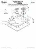 COOKTOP PARTS Diagram and Parts List for RS160LXTS1  Whirlpool Range