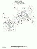 DOOR PARTS Diagram and Parts List for WED9371YW0  Whirlpool Dryer