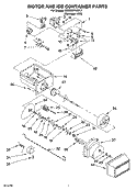 MOTOR AND ICE CONTAINER PARTS Diagram and Parts List for KSRD22FKST17  KitchenAid Refrigerator