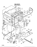TUB , LIT/OPTIONAL Diagram and Parts List for DU7600XS0  Whirlpool Dishwasher