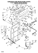 CONTROLS AND REAR PANEL PARTS Diagram and Parts List for GST9679PW0  Whirlpool Washer