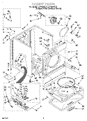 CABINET Diagram and Parts List for LGV6634DZ1  Whirlpool Dryer