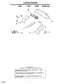 LATCH PARTS Diagram and Parts List for KEMC308KSS01  KitchenAid Microwave Oven Combo