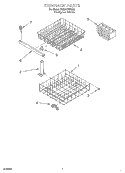 DISHRACK Diagram and Parts List for DU801DWGQ2  Whirlpool Dishwasher