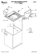 TOP AND CABINET PARTS Diagram and Parts List for 7MWT96520SQ0  Whirlpool Washer
