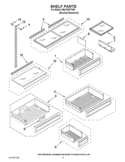 SHELF PARTS Diagram and Parts List for KBLO36FTX06  KitchenAid Refrigerator