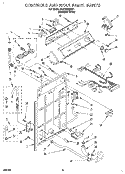 CONTROLS AND REAR PANEL Diagram and Parts List for 6LSC9255BQ1  Whirlpool Washer